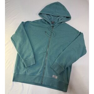 Eddie Bauer Women's Cozy Camp Fleece Hoodie Full Zip Lightweight Medium Teal